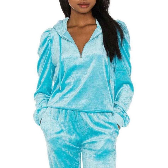 NWT Generation Love Primrose Crushed Velvet Hoodie - Picture 1 of 8